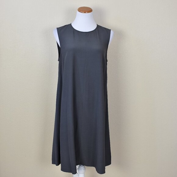Eileen Fisher Gray Tencel Tank Dress S - Picture 1 of 7